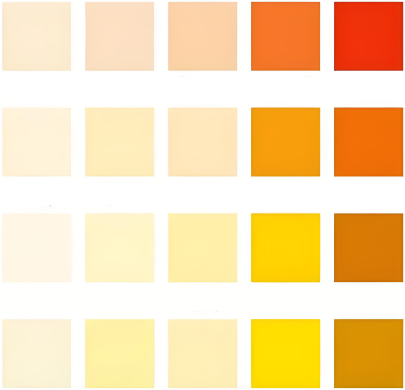 The colors of exterior latex paint and their conventional material composition